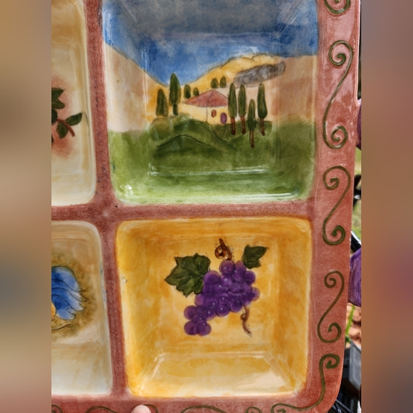 SANGO TUSCAN GARDENS 3076 4 PART RELISH DISH - Picture 7 of 7